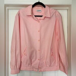 Alfred Dunner Pink Gingham Button-Up Shirt